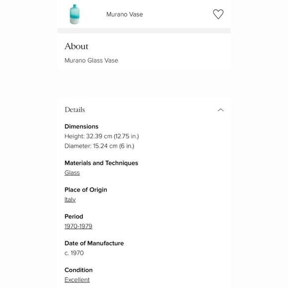 MURANO handblown glass VASE 1970-1979 Made in Italy - Vintage / Collectible - Picture 8 of 14